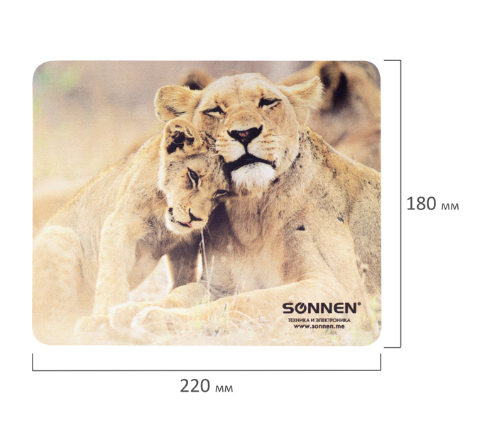 Коврик для мышки Sonnen «Lions» 220х180х3мм