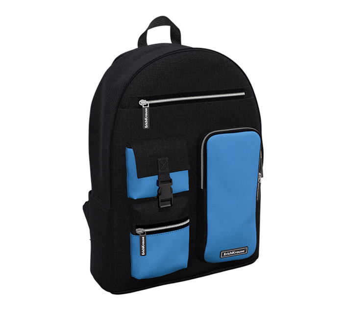 Рюкзак Erich Krause «ActiveLine Cargo 18L Black&Blue» 440х300х170мм, 1 отделение, 7 карманов