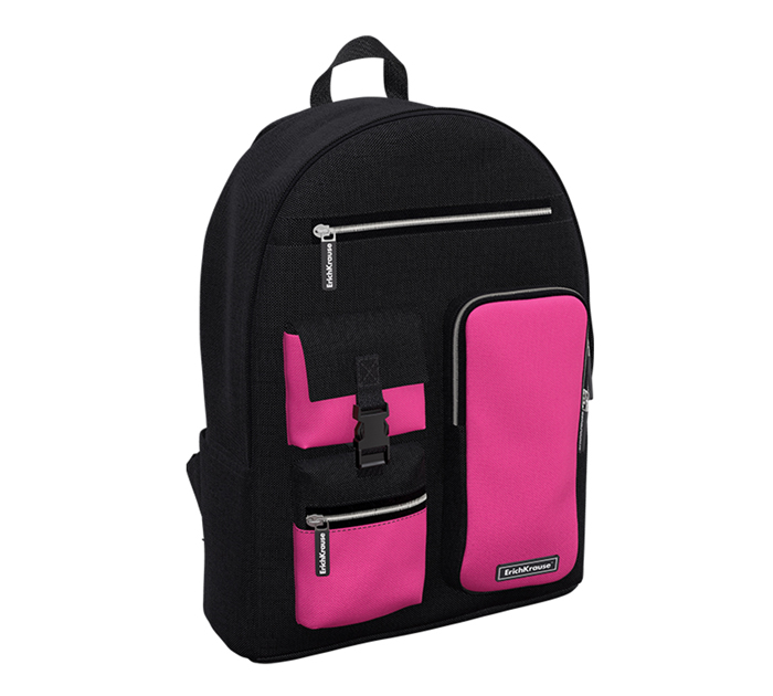 Рюкзак Erich Krause «ActiveLine Cargo 18L Black&Pink» 440х300х170мм, 1 отделение, 7 карманов