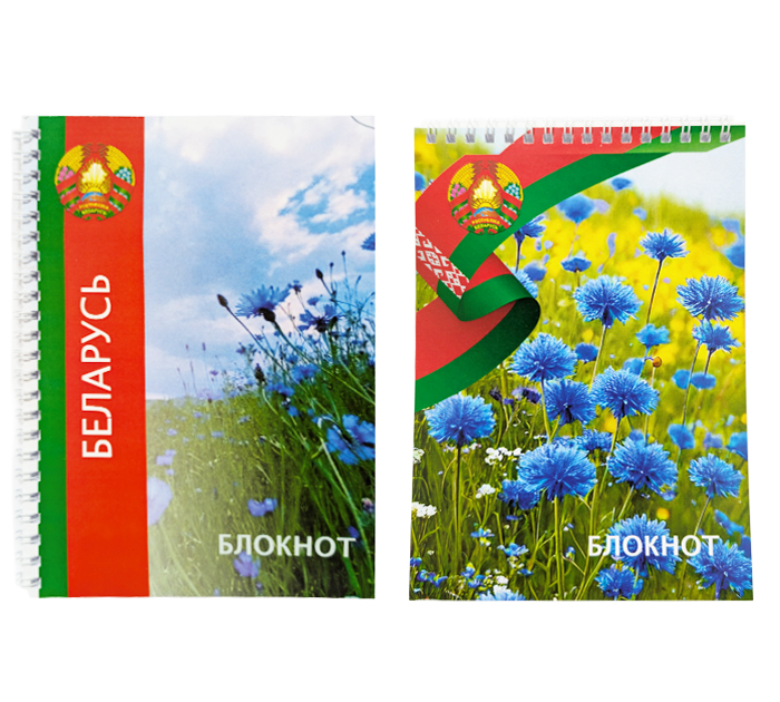 Блокнот А6 на спирали  50л, без линовки, ассорти, 65г/м2