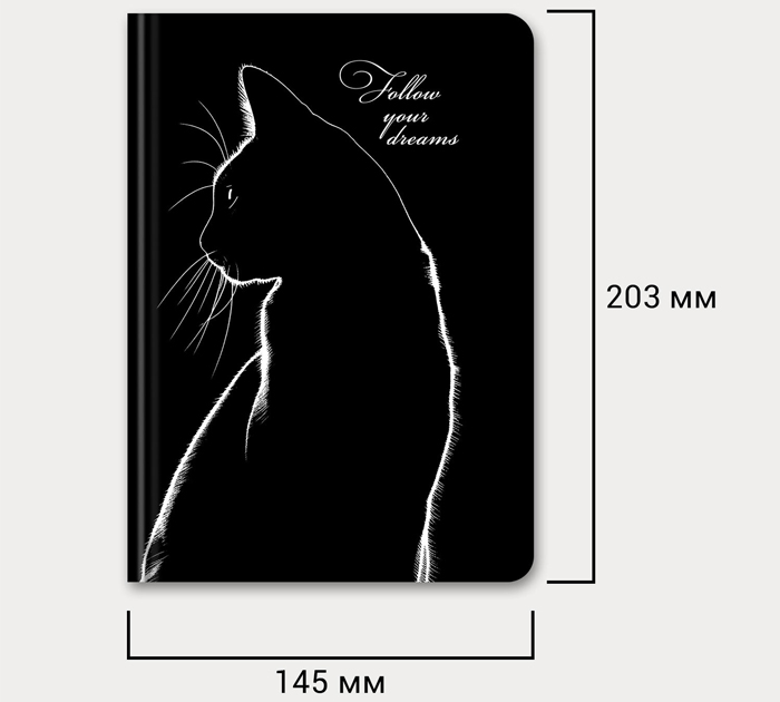 Ежедневник недатированный Brauberg «Black Cat» А5, 320стр