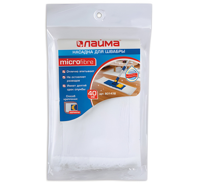 Блок сменный для швабры Laima МОП, микрофибра, 40см