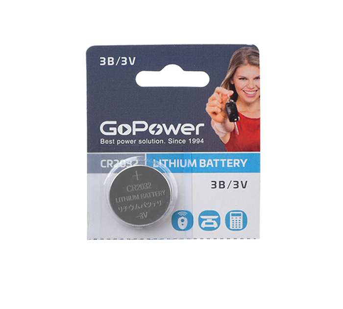 Элемент питания GoPower «Lithium» CR2032, 3V