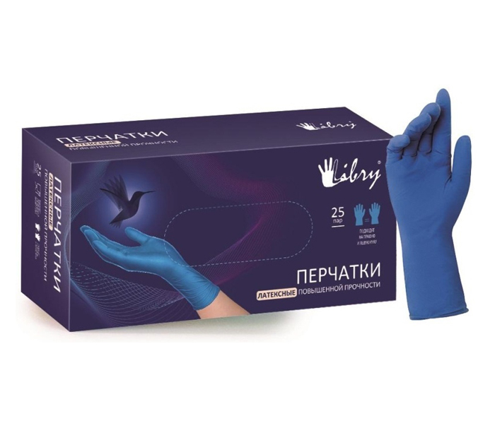 Перчатки латексные Libry неопудренные, размер XL, 50шт