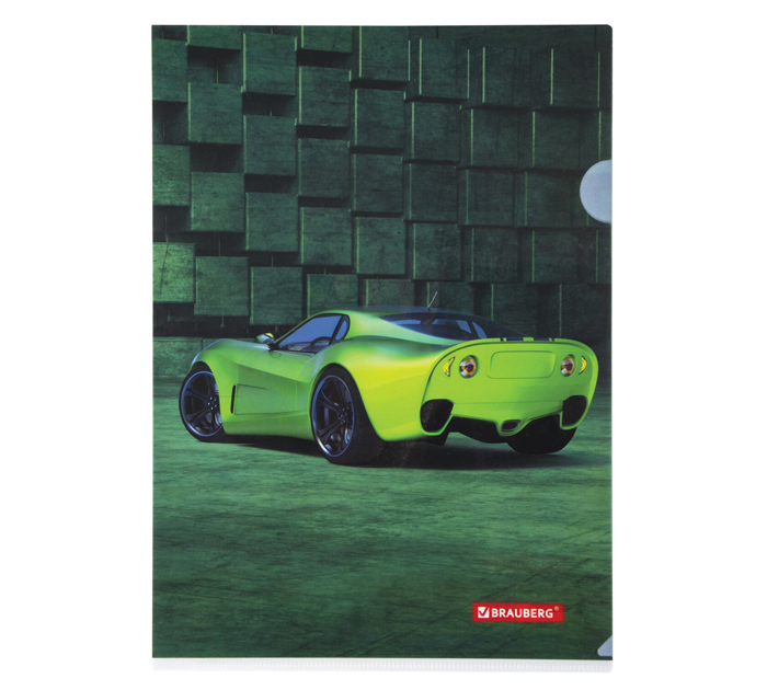 Папка-уголок Brauberg «Sport car» А4, пластиковая, с рисунком, 150мкм