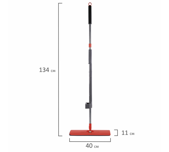 Швабра Laima «Dry Flat Mop» с отжимом, плоская, микрофибра, 132см