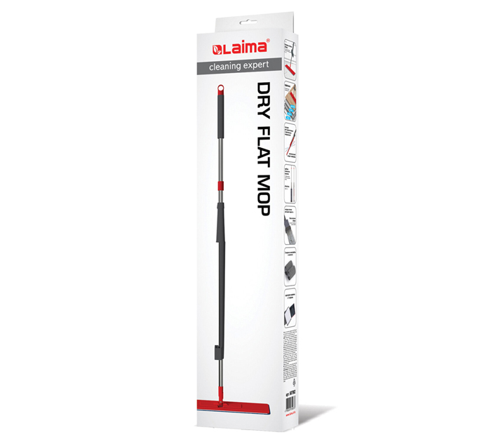Швабра Laima «Dry Flat Mop» с отжимом, плоская, микрофибра, 132см
