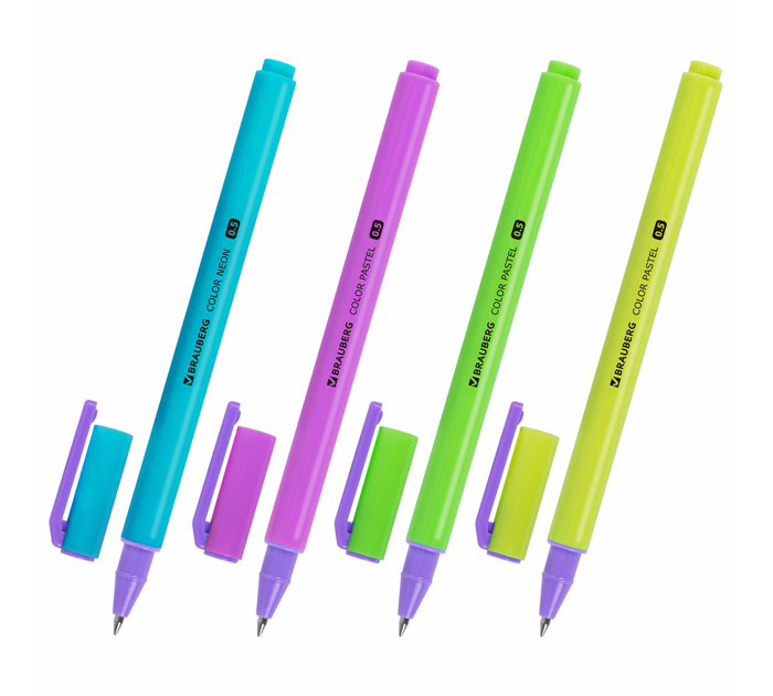 Ручка гелевая Brauberg «Color Neon» черный стержень, узел 0.5мм, линия письма 0.35мм