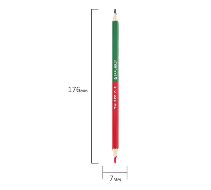 Карандаши цветные Brauberg «Premium Twin colour» двусторонние, 48 цветов, 24шт