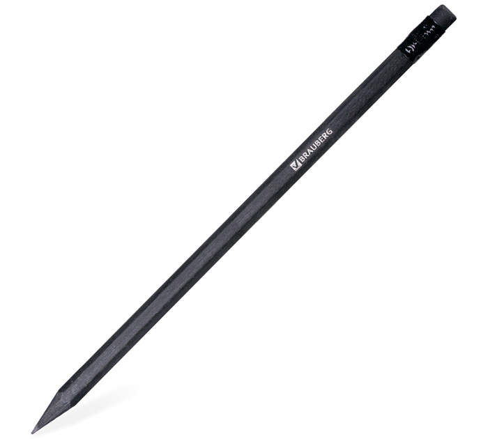 Карандаш Brauberg «Black Jack» HB, с ластиком