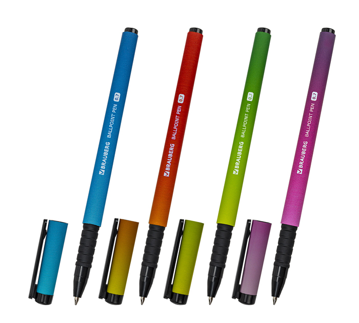 Ручка шариковая Brauberg Soft Touch Grip «Grade Neon» синий стержень, узел 0.7мм, линия письма 0.35мм