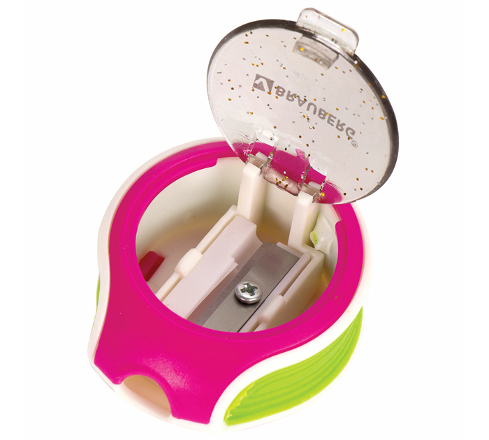 Точилка Brauberg «Mix Soft» 1 отверстие, с контейнером, ассорти