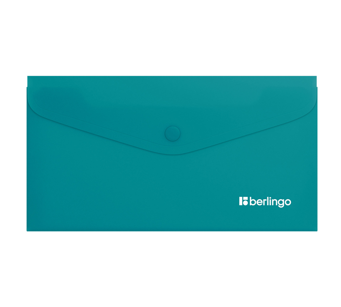 Папка-конверт Berlingo «Soft Touch» С6, на кнопке, бирюзовая, 200мкм