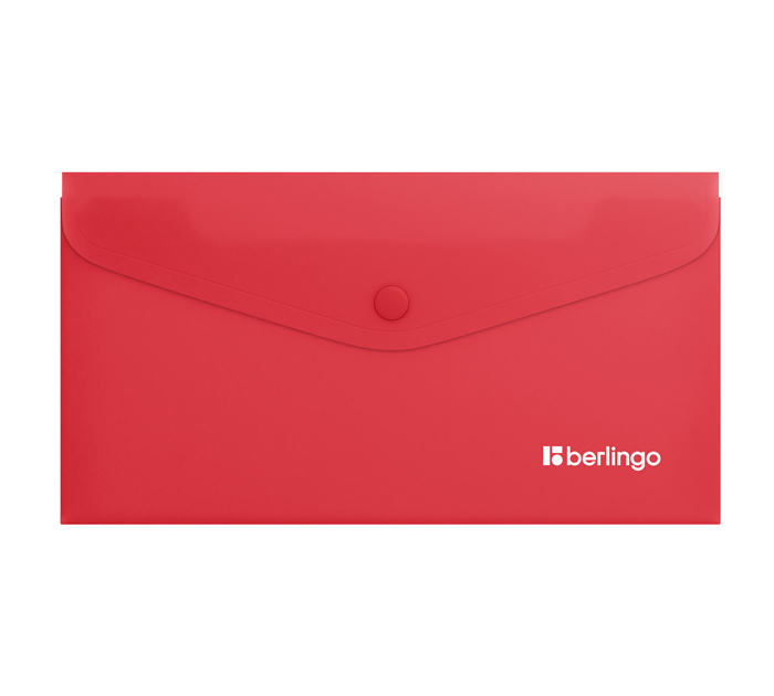 Папка-конверт Berlingo «Soft Touch» С6, на кнопке, коралловая, 200мкм