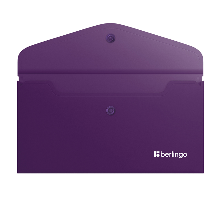 Папка-конверт Berlingo «Soft Touch» С6, на кнопке, фиолетовая, 200мкм