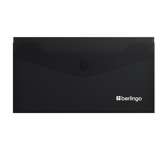 Папка-конверт Berlingo «Soft Touch» С6, на кнопке, черная, 200мкм