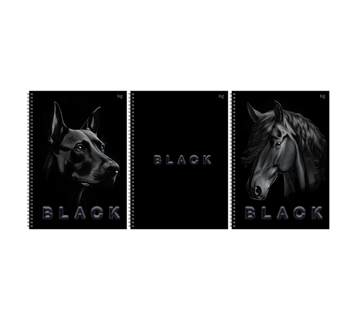 Тетрадь А4 80л, клетка, на спирали, софт-тач, BG «Just Black»