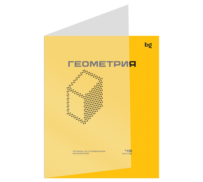 Тетрадь предметная А5, 48л, клетка, пластиковая обложка, BG «Перфокарта Геометрия»