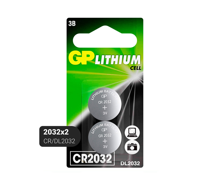 Элемент питания GP Lithium CR2032, 3V, 2шт
