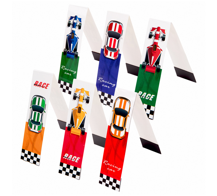 Закладка для книг Юнландия «Race Cars» магнитная, 25х196мм, 6шт