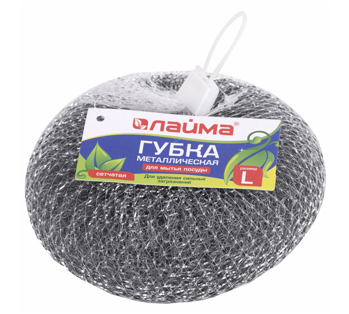 Губка для мытья посуды Laima металл, большая, 1шт