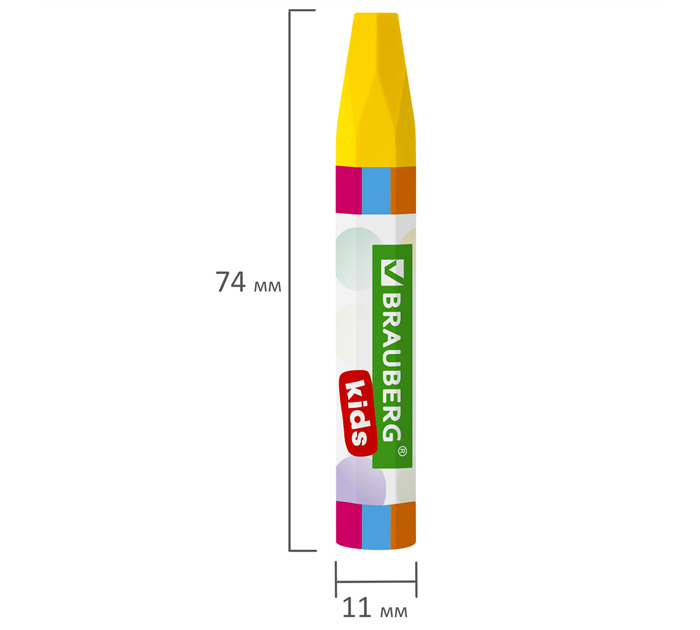 Мелки восковые Brauberg Kids 24 цвета, утолщенные