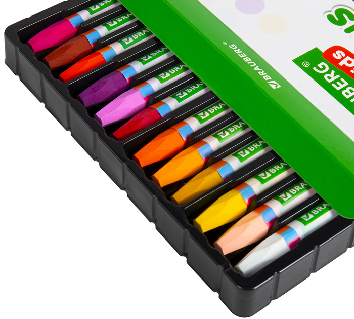Мелки восковые Brauberg Kids 24 цвета, утолщенные