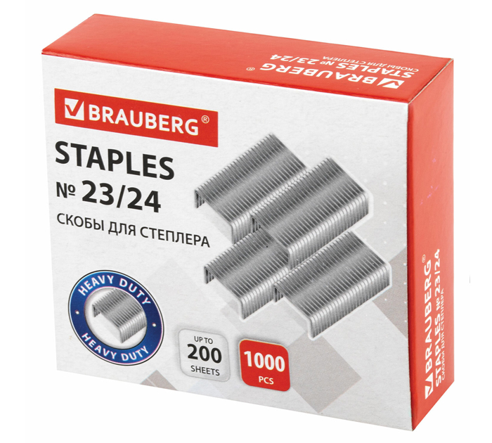 Скобы Brauberg №23/24, сверхпрочные, 1000шт