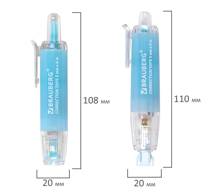 Корректор-лента Brauberg «Pastel 360» 5мм, 6м, автоматическая