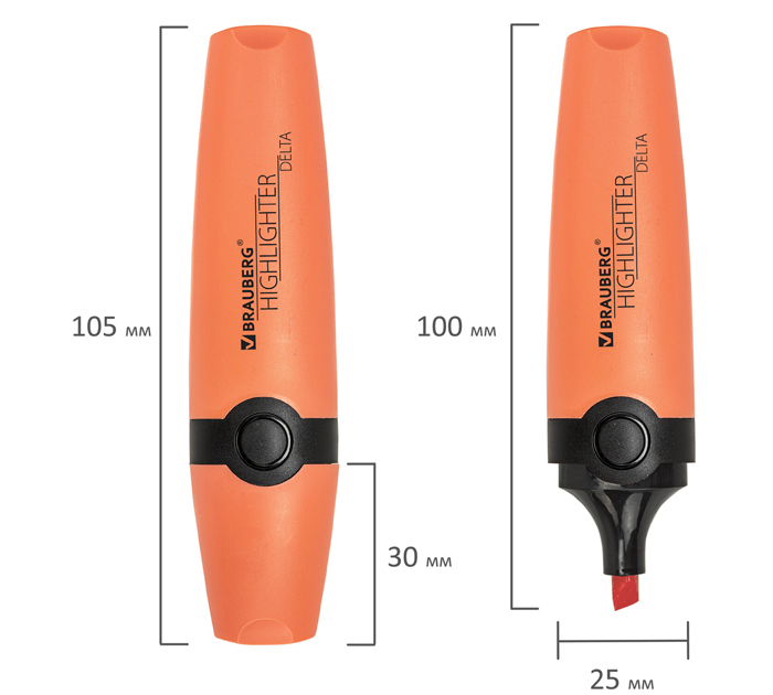 Маркеры текстовые (набор) Brauberg «Delta» 24 цвета, 1-5мм