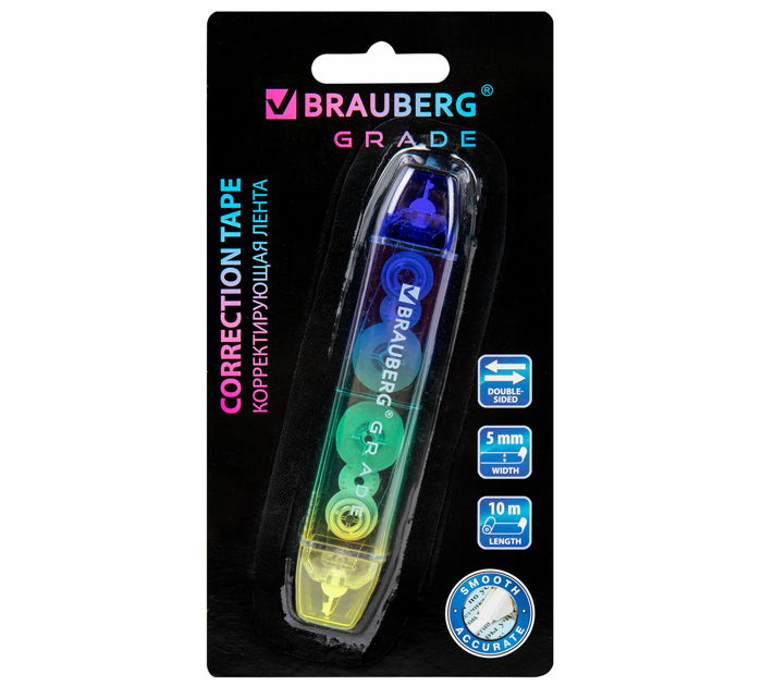 Корректор-лента Brauberg «Grade» 5мм, 10м, двусторонняя