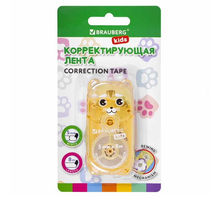 Корректор-лента Brauberg Kids «Зверята» 5мм, 8м