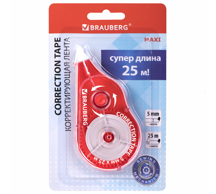 Корректор-лента Brauberg «Maxi Plus» 5мм, 25м