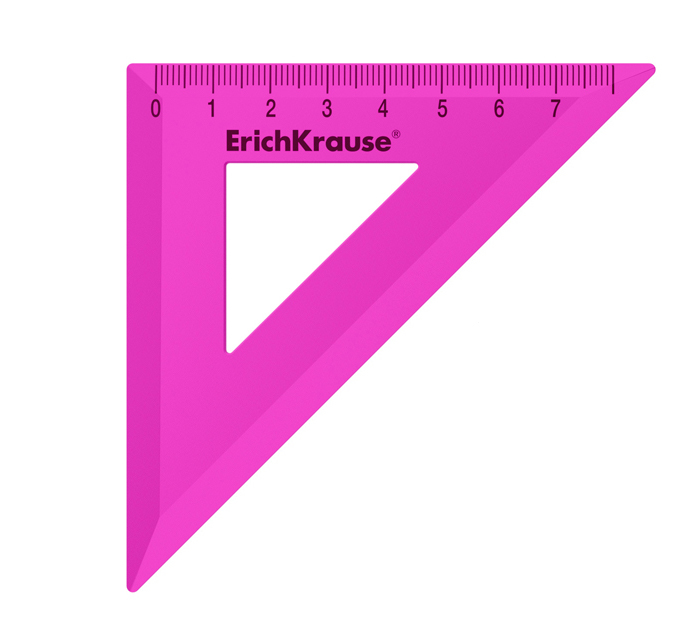Треугольник Erich Krause «Neon Solid» 45х7см, пластиковый, розовый