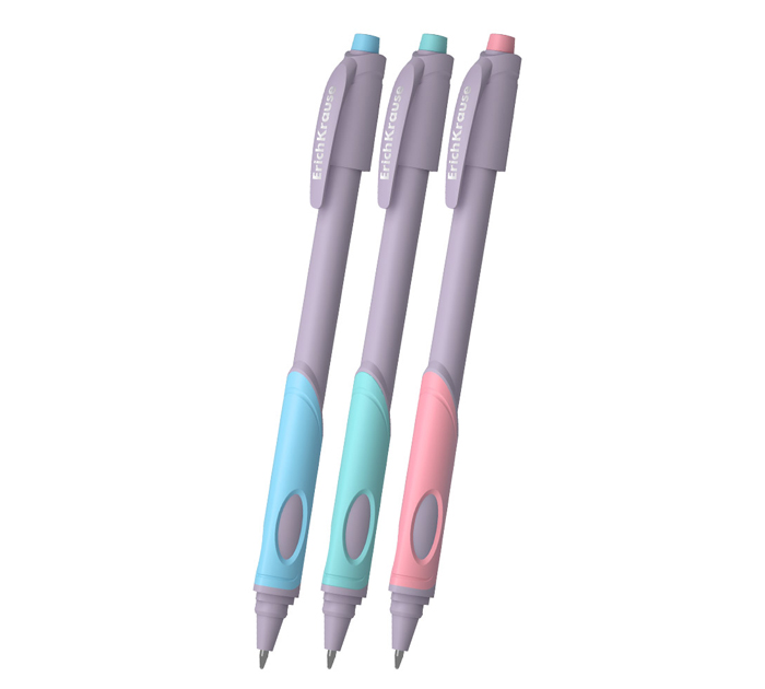 Ручка шариковая Erich Krause «ErgoLine Kids Stick&Grip Pastel» синий стержень, узел 0.5мм, линия письма 0.25мм