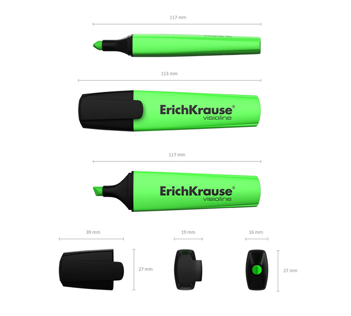Маркер-текстовыделитель Erich Krause «Visioline V-12 Neon» зеленый, 0.6-5мм