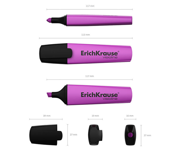Маркер-текстовыделитель Erich Krause «Visioline V-12 Neon» фиолетовый, 0.6-5мм