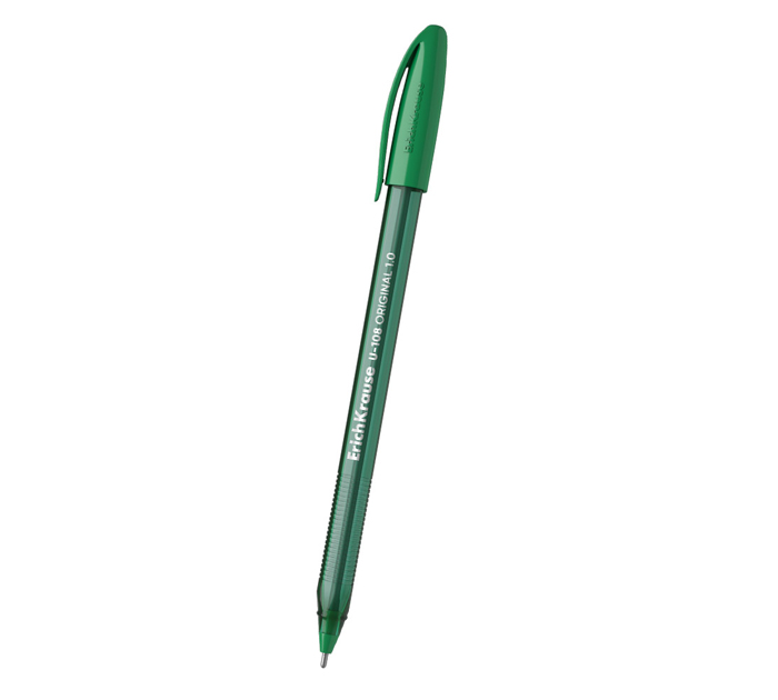 Ручка шариковая Erich Krause «U-108 Stick Original» Ultra Glide Technology, зеленый стержень, узел 1.0мм, линия письма 0.3мм