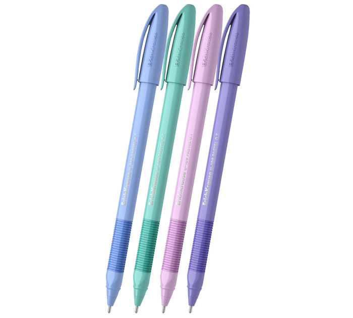Ручка шариковая Erich Krause «U-109 Stick&Grip Pastel» Ultra Glide Technology, синий стержень, узел 0.7мм, линия письма 0.26мм