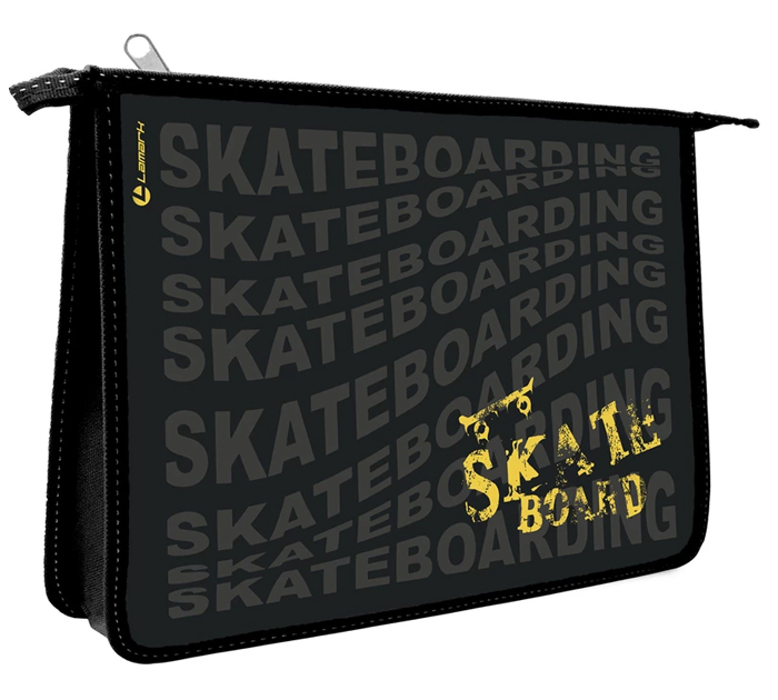 Папка для тетрадей Lamark «SkateBoard black» А4, на молнии, 1 отделение