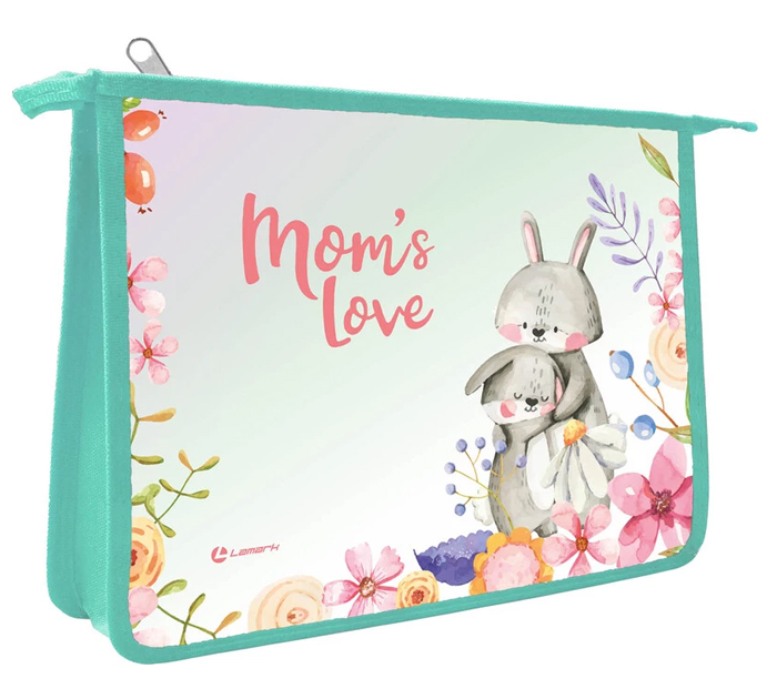 Папка для тетрадей Lamark «Moms love» А5, на молнии, 1 отделение