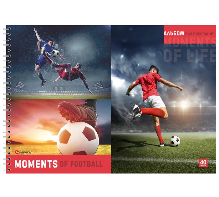 Альбом для рисования Lamark «Football» А4, 40л, на спирали