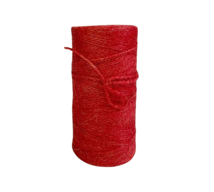 Шпагат джутовый, 1200текс, из 2-х нитей, 500г, красный