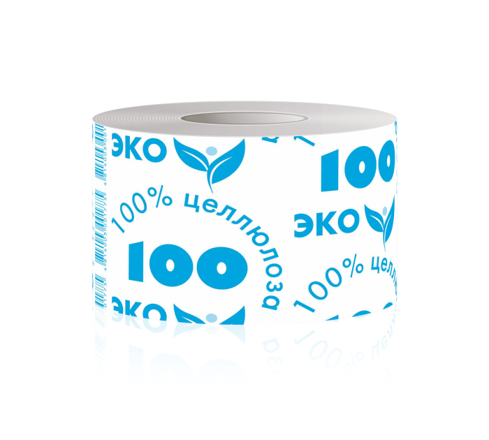Туалетная бумага Эко однослойная, 1 рулон, 100% целлюлоза, со втулкой