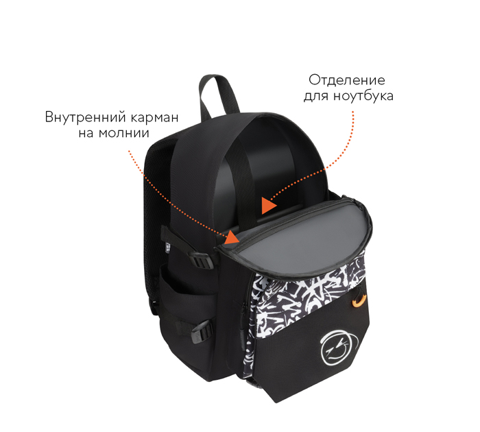 Рюкзак Forst «F-City Street Beat» 435х280х160мм, уплотненная спинка, 1 отделение, 5 карманов