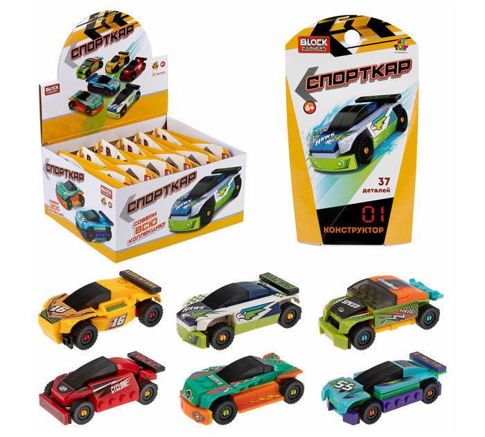 Конструктор 1TOY «Blockformers. Спорткар» ассорти, от 6-ти лет