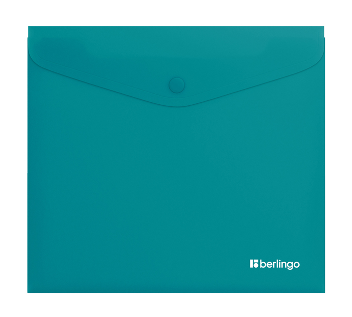 Папка-конверт Berlingo «Soft Touch» А5+, на кнопке, бирюзовая, 200мкм