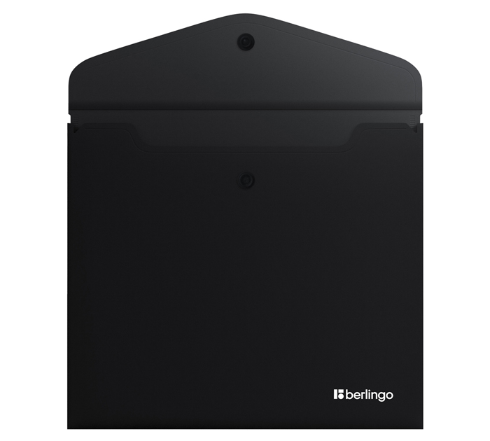 Папка-конверт Berlingo «Soft Touch» А5+, на кнопке, черная, 200мкм