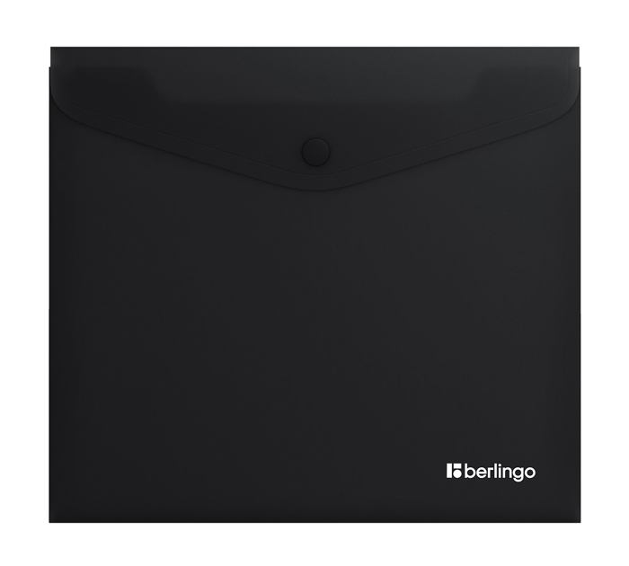 Папка-конверт Berlingo «Soft Touch» А5+, на кнопке, черная, 200мкм