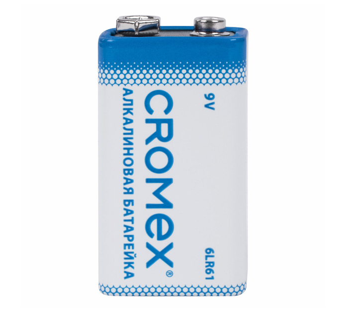 Элемент питания Cromex «Alkaline» крона, 6LR61, 6LF22, 1604A, 9V, 4шт
